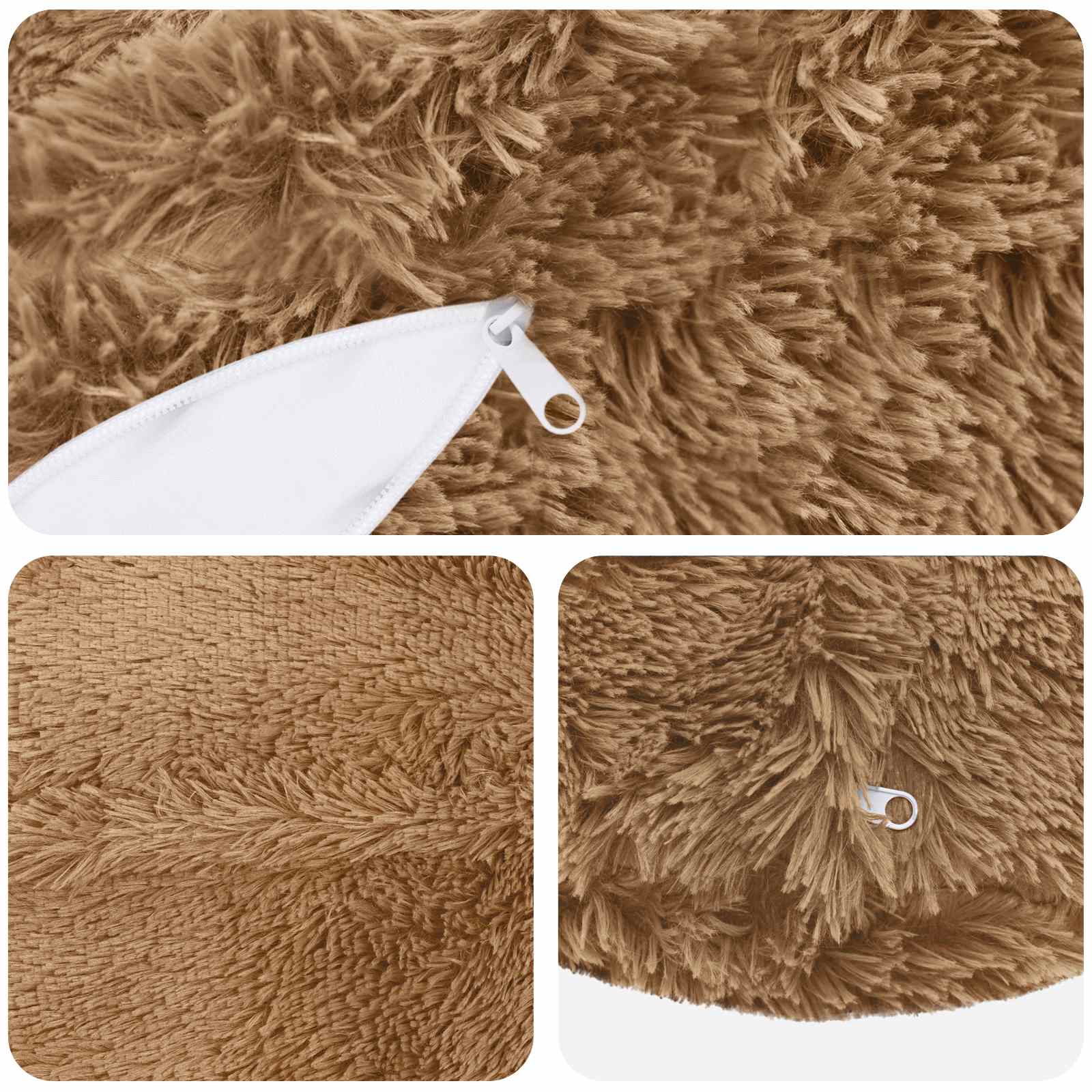 vidaXL Cushion with Pillow HEERLEN 2 pcs Taupe PV Fleece 5