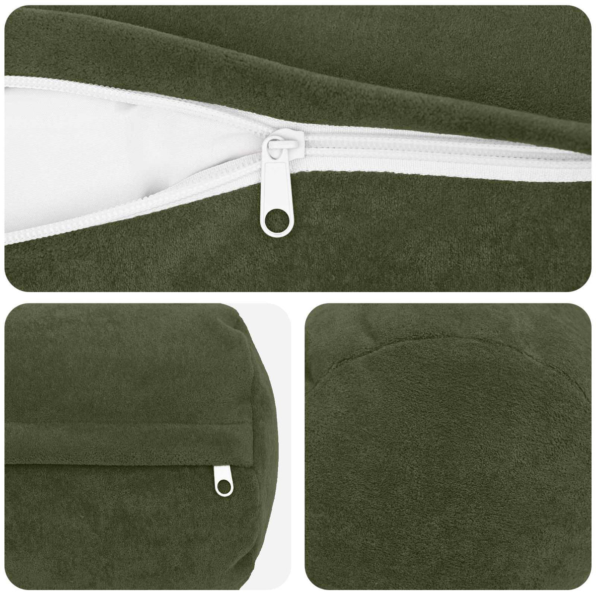 vidaXL Throw Pillow 6 pcs HEERLEN Green Dia. 15 x 40 cm 5