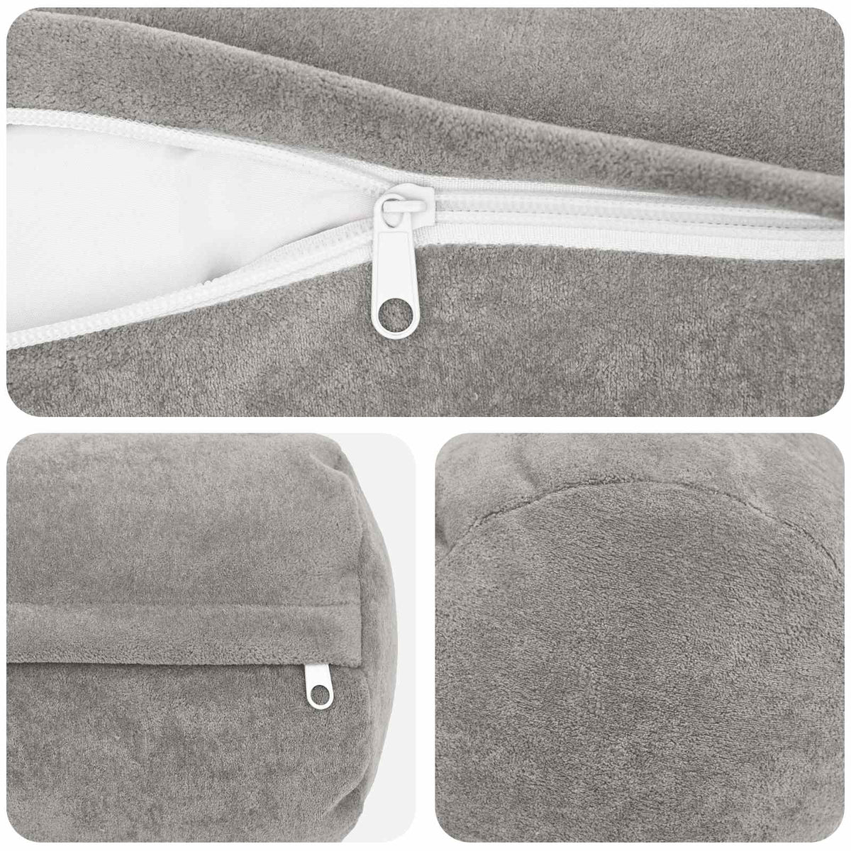 vidaXL Throw Pillow 6 pcs HEERLEN Light Grey Dia. 15 x 40 cm 5