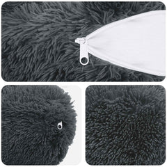 vidaXL Cushion with Pillow HEERLEN 6 pcs Anthracite PV Fleece 6