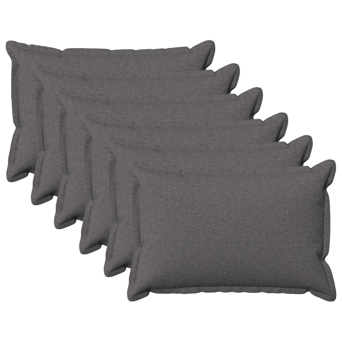 vidaXL Throw Pillow 6 pcs HOUTEN Light Grey 30 x 50 cm Faux Linen 2