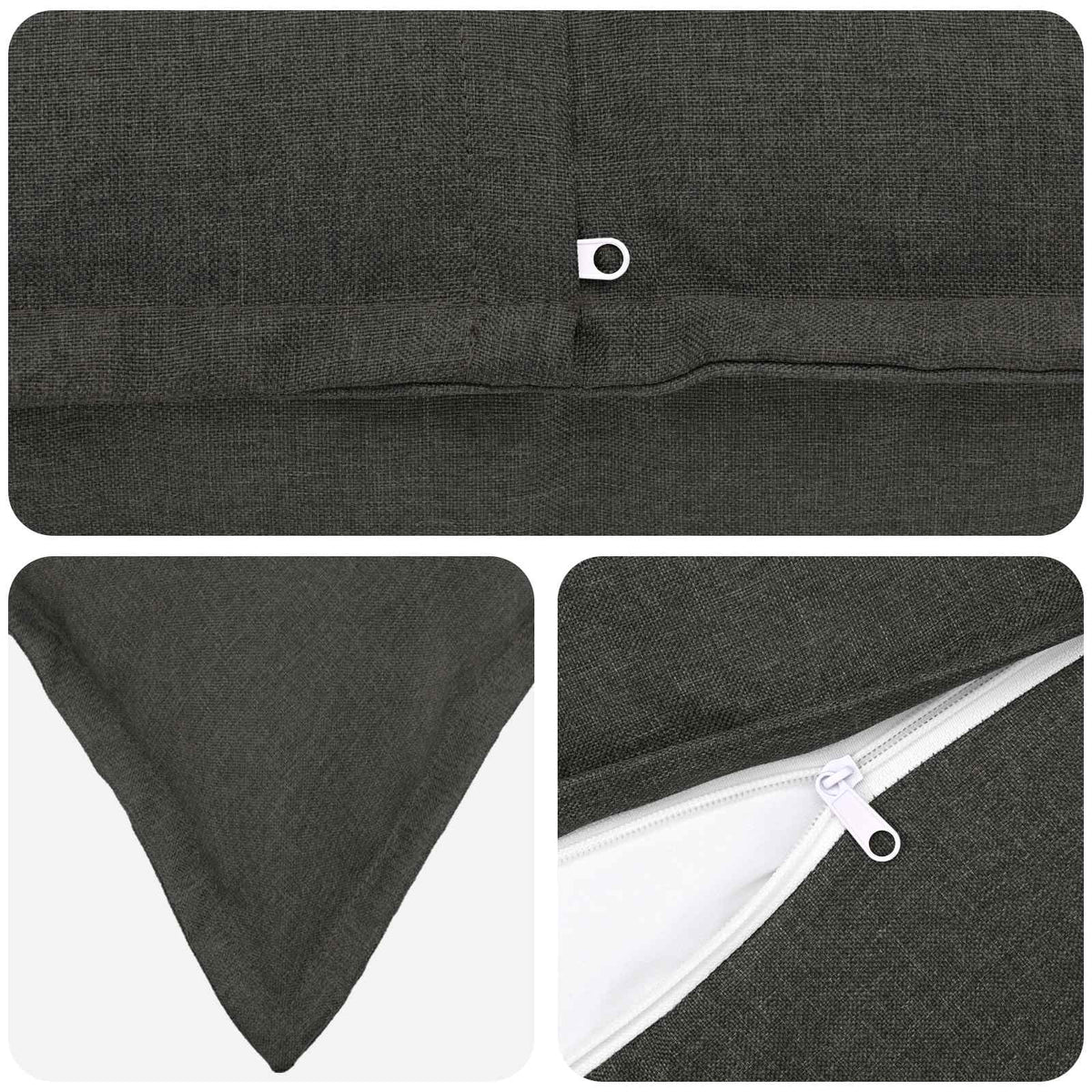 vidaXL Cushion with Pillow HOUTEN 6 pcs Dark Grey Faux Linen 5