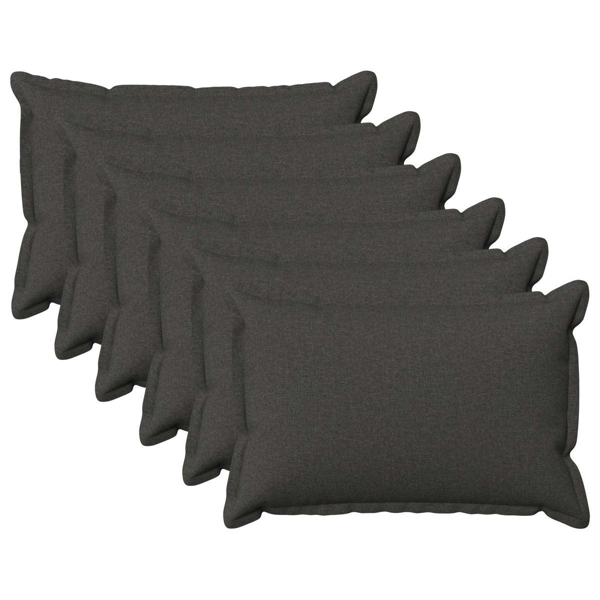 vidaXL Cushion with Pillow HOUTEN 6 pcs Dark Grey Faux Linen 2
