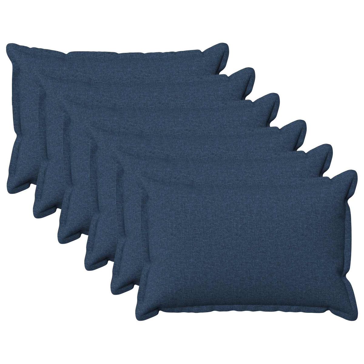 vidaXL Throw Pillow 6 pcs HOUTEN Blue 30 x 50 cm Faux Linen 2