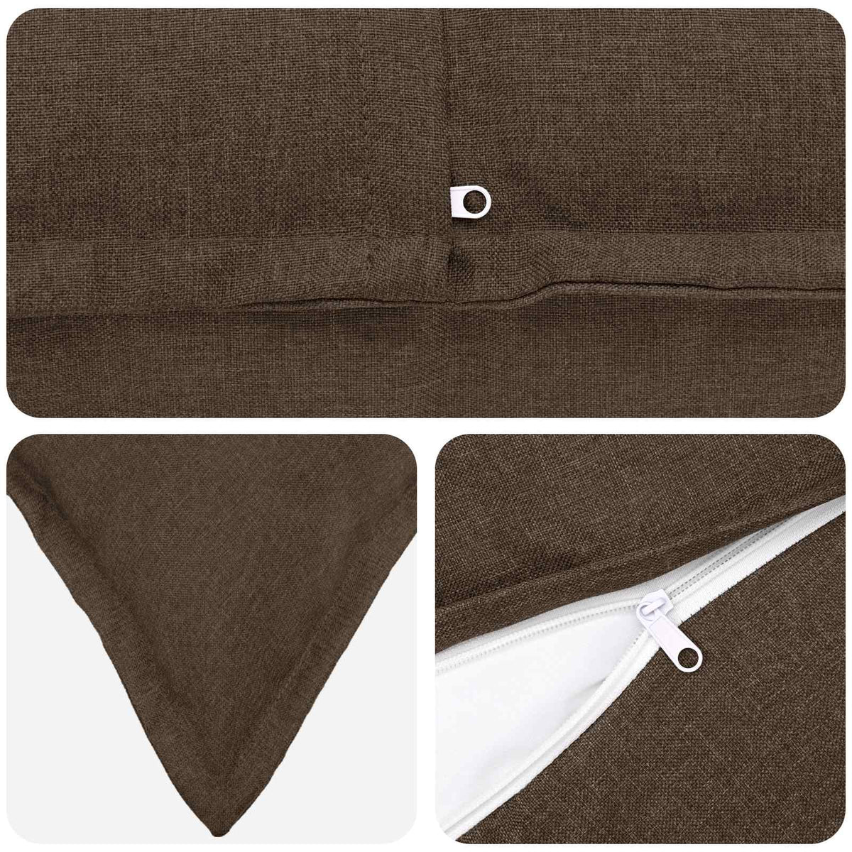 vidaXL Cushion with Pillow HOUTEN 6 pcs Taupe Faux Linen 5