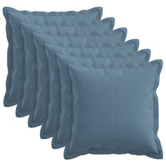 vidaXL Throw Pillow 6 pcs HOUTEN Jeans Blue 40 x 40 cm Faux Linen 2
