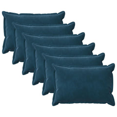 vidaXL Cushion with Pillow HOUTEN 6 pcs Blue Velvet 2