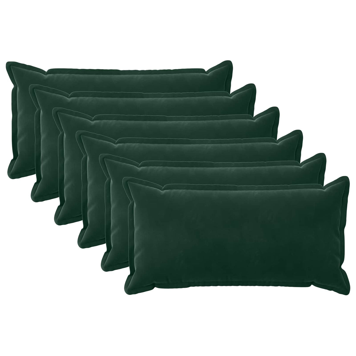 vidaXL Throw Pillow 6 pcs HOUTEN Dark Green 40 x 80 cm Velvet 2
