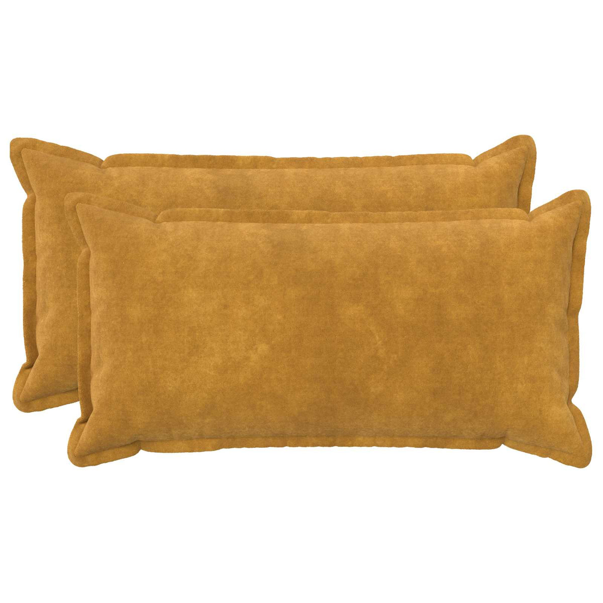 vidaXL Cushion with Pillow HOUTEN 2 pcs Yellow Microfiber Fleece 1