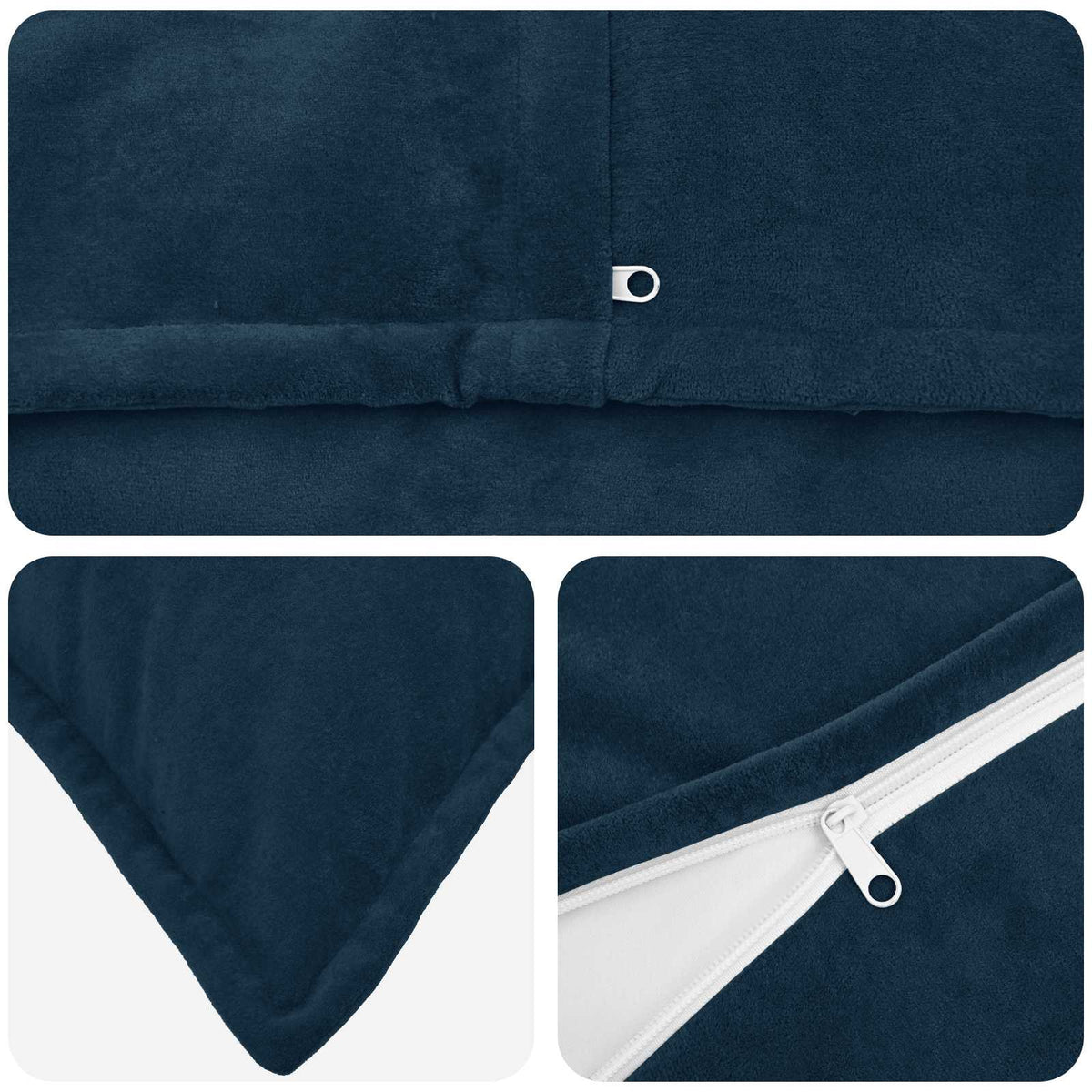 vidaXL Cushion with Pillow HOUTEN 2 pcs Blue Microfiber Fleece 4