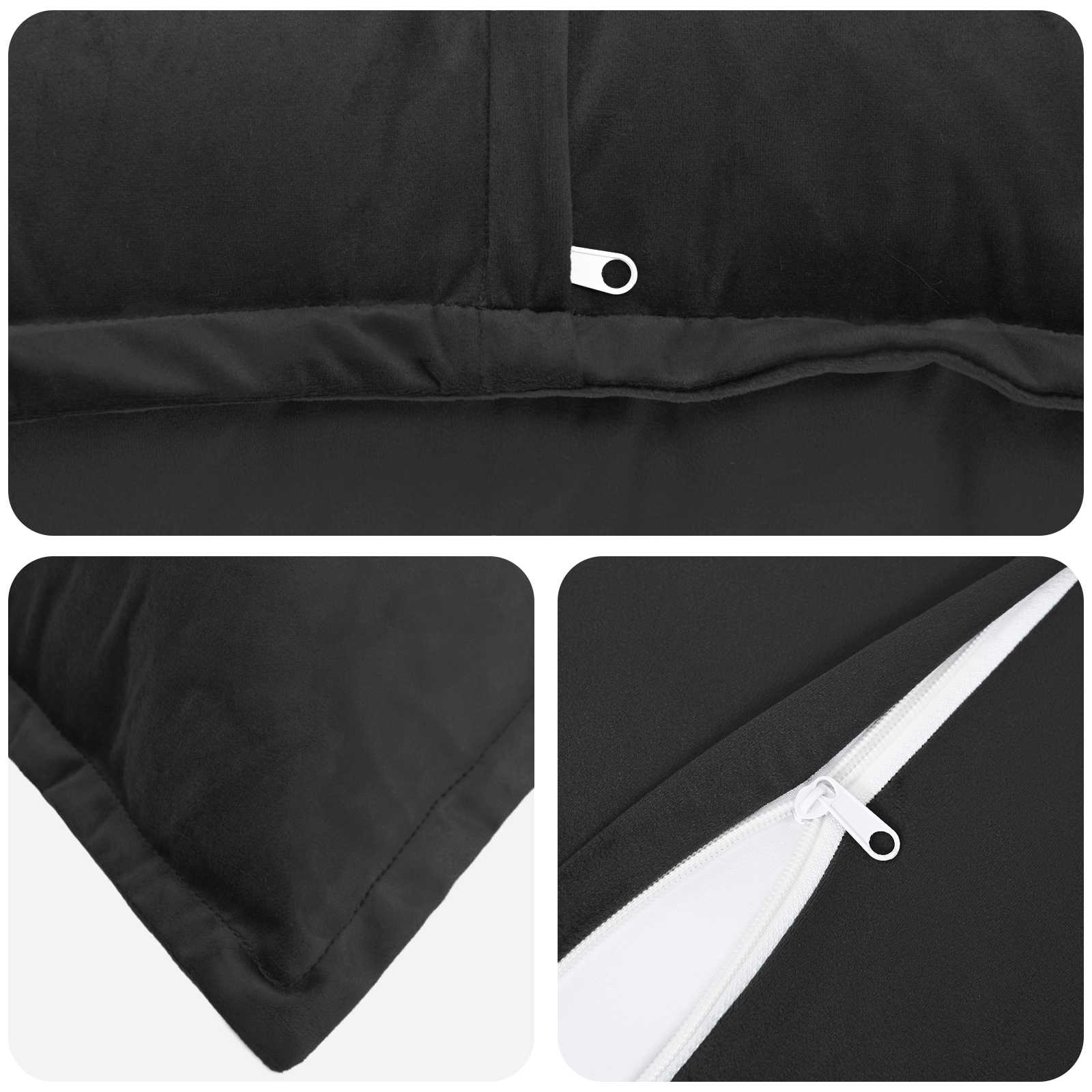 vidaXL Cushion with Pillow HOUTEN 2 pcs Black Velvet 5
