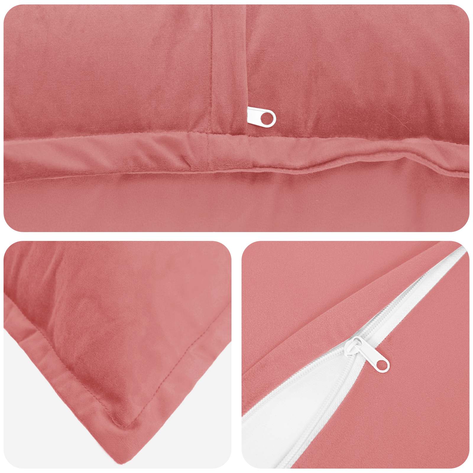 vidaXL Cushion with Pillow HOUTEN 6 pcs Pink Velvet 4