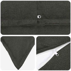 vidaXL Cushion with Pillow HOUTEN 2 pcs Dark Grey Faux Linen 5