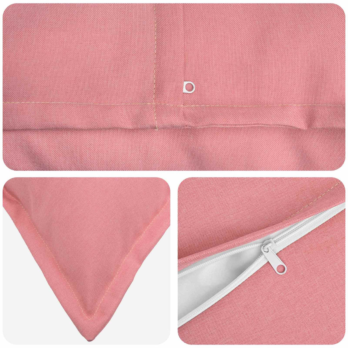 Cushion with Pillow HOUTEN 2 pcs Pink Faux Linen 5