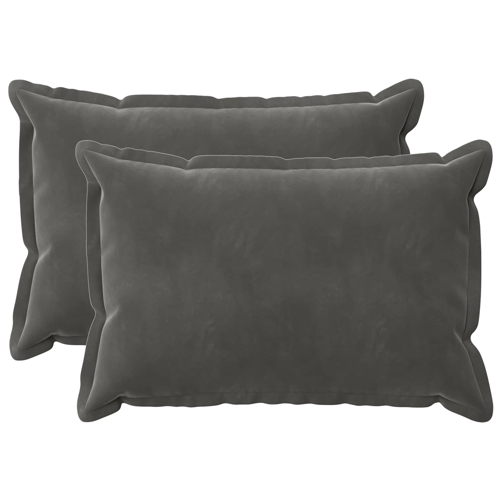 vidaXL Cushion with Pillow HOUTEN 2 pcs Dark Grey Velvet 2
