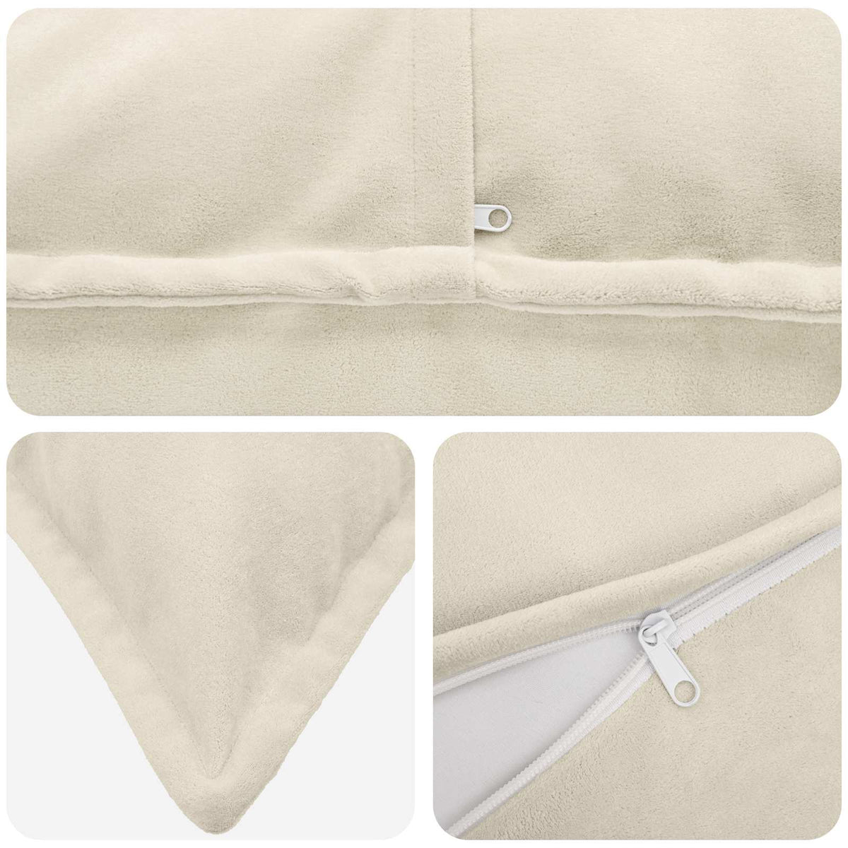 vidaXL Cushion with Pillow HOUTEN 2 pcs Cream Microfiber Fleece 4