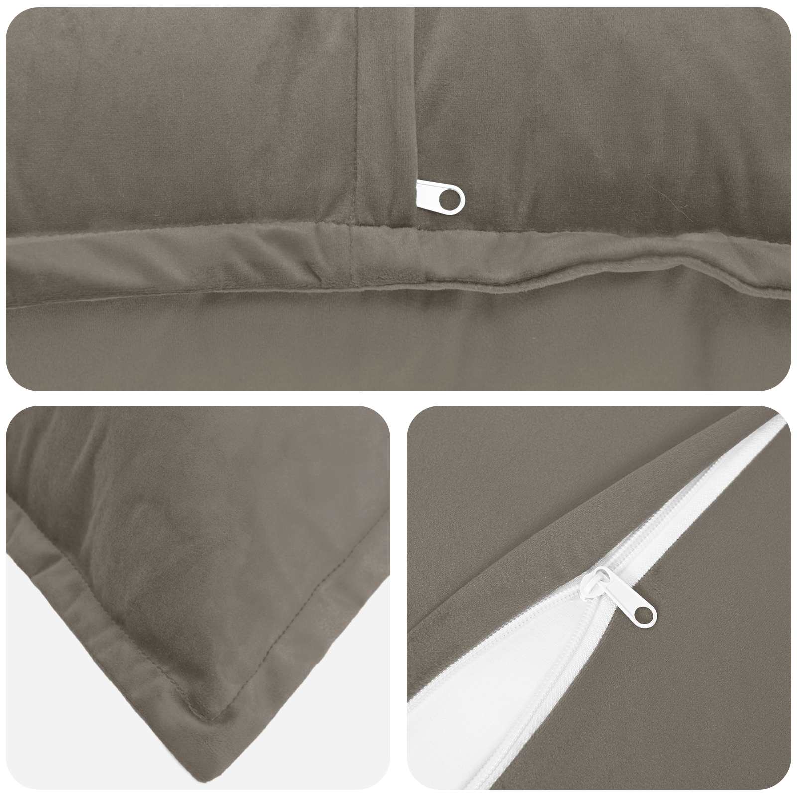 vidaXL Cushion with Pillow HOUTEN 2 pcs Light Grey Velvet 5