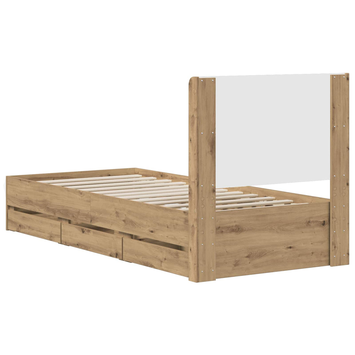 Bed Frame with Storage and Headboard Length 200 cm Artisan Oak 90 cm