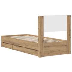 Bed Frame with Storage and Headboard Length 200 cm Artisan Oak 90 cm