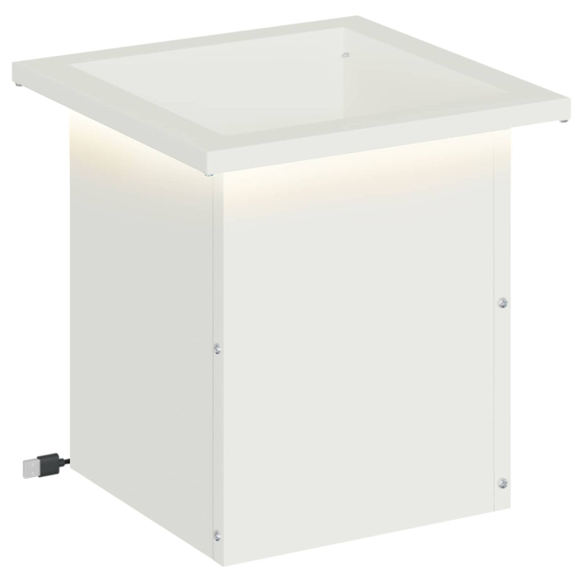 vidaXL Garden Planter with LED White 30 x 30 x 30 cm Steel 2
