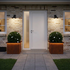 Garden Planter with LED 30 x 40 x 30 cm Steel 2 pcs Weathering steel