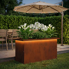 Garden Planter with LED 30 x 60 x 30 cm Steel Weathering steel