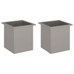 Garden Planter with LED 40 x 40 x 40 cm Steel 2 pcs Weathering steel