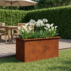 Garden Planter with LED 40 x 80 x 40 cm Steel Weathering steel