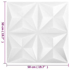 vidaXL Wall Panels 24 pcs 50 x 50 cm Origami White XPS Foam 5