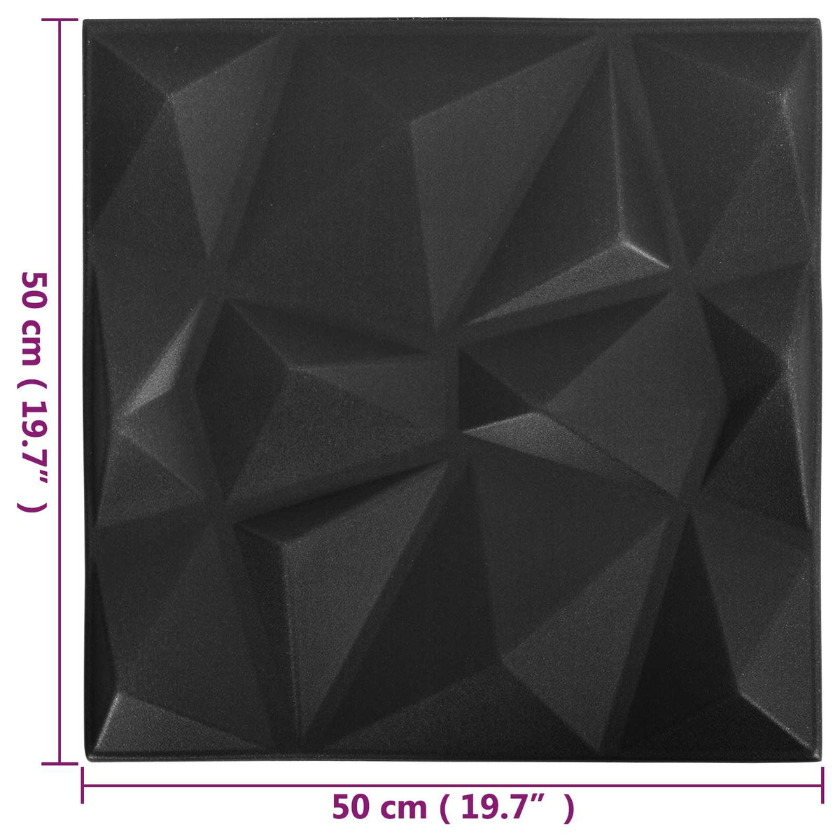 vidaXL Wall Panels 24 pcs 50 x 50 cm Diamond Black XPS Foam 5