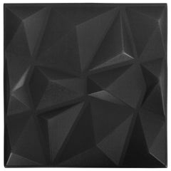 vidaXL Wall Panels 48 pcs 50 x 50 cm Diamond Black XPS Foam 4