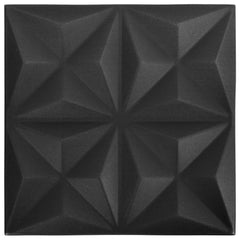vidaXL Wall Panels 24 pcs 50 x 50 cm Origami Black XPS Foam 4