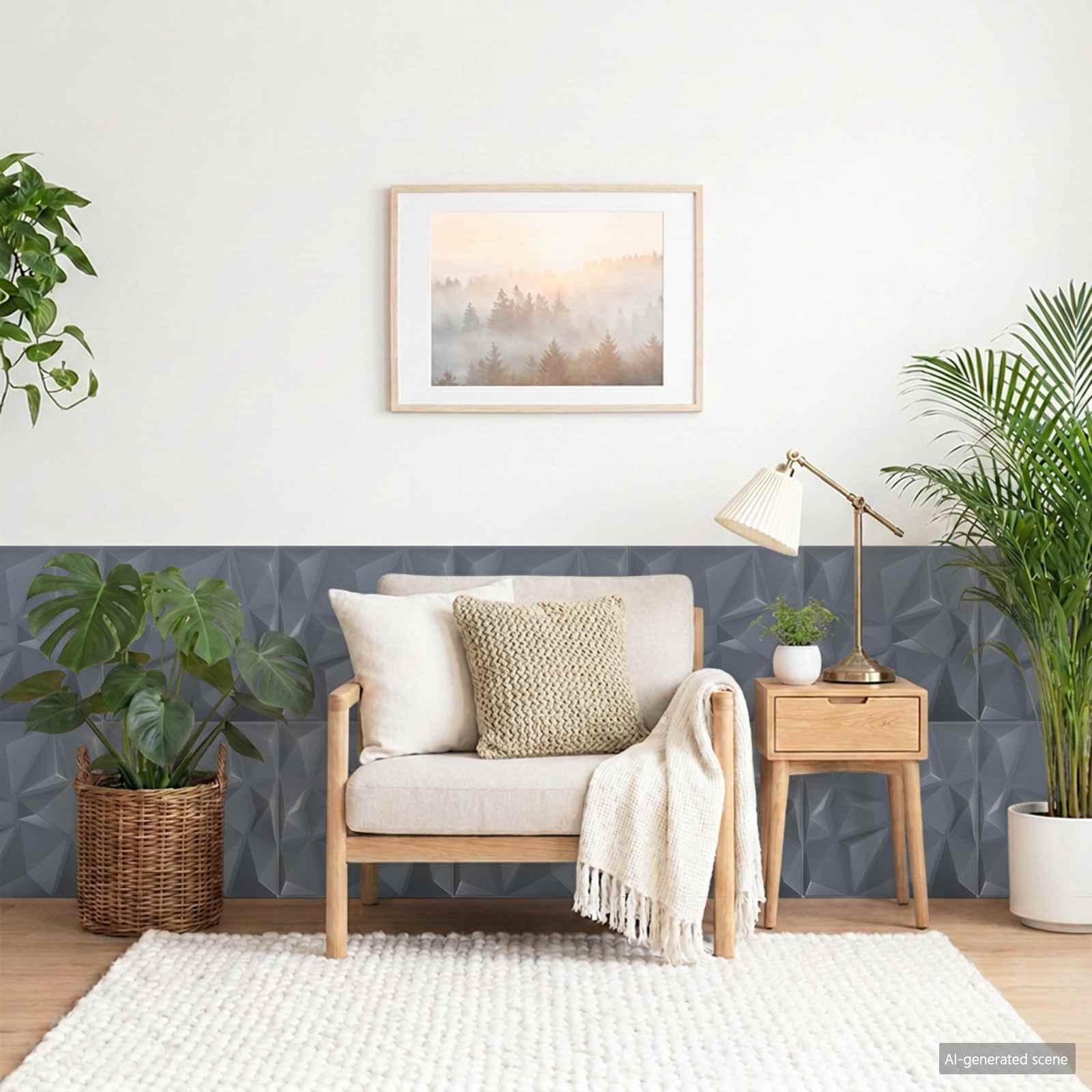 vidaXL Wall Panels 24 pcs 50 x 50 cm Diamond Grey XPS Foam 1