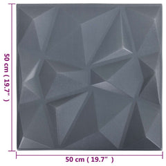 vidaXL Wall Panels 48 pcs 50 x 50 cm Diamond Grey XPS Foam 5