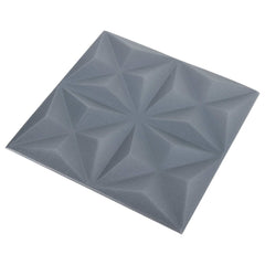 vidaXL Wall Panels 24 pcs 50 x 50 cm Origami Grey XPS Foam 2