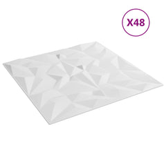 Wall Panels 50 x 50 cm XPS Foam 48 pcs White