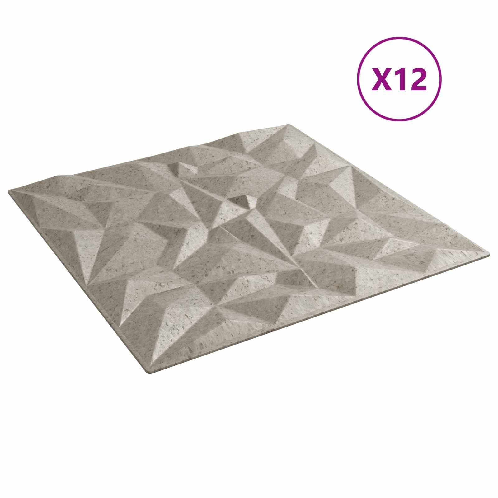 vidaXL Wall Panels 12 pcs 50 x 50 cm Amethyst Beton XPS Foam 3
