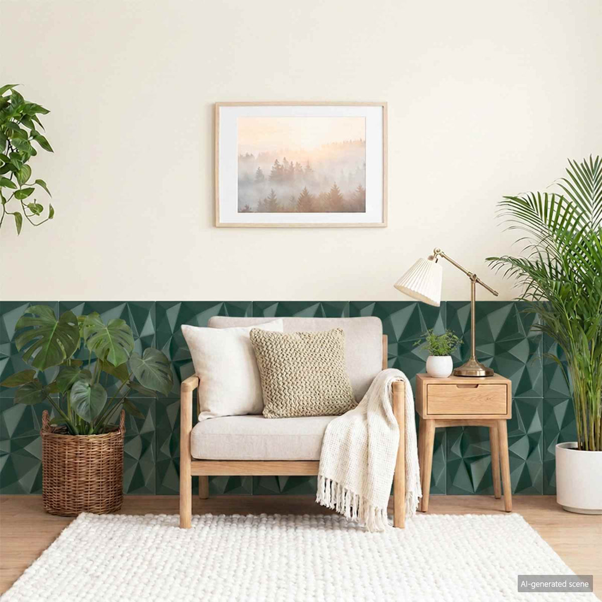 Wall Panels 50 x 50 cm XPS Foam 12 Amethyst beton–Stone green Diamond green