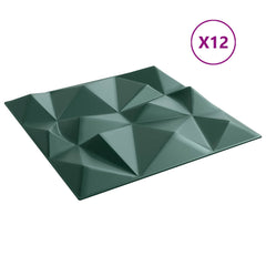 vidaXL Wall Panels 12 pcs 50 x 50 cm Diamond Green XPS Foam 3