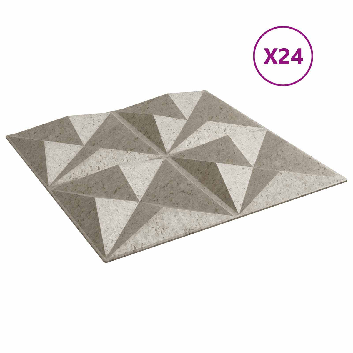 Wall Panels 50 x 50 cm XPS Foam 24 Amethyst beton–Stone beton Origami beton
