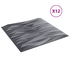 vidaXL Wall Panels 12 pcs 50 x 50 cm Stone Grey XPS Foam 3