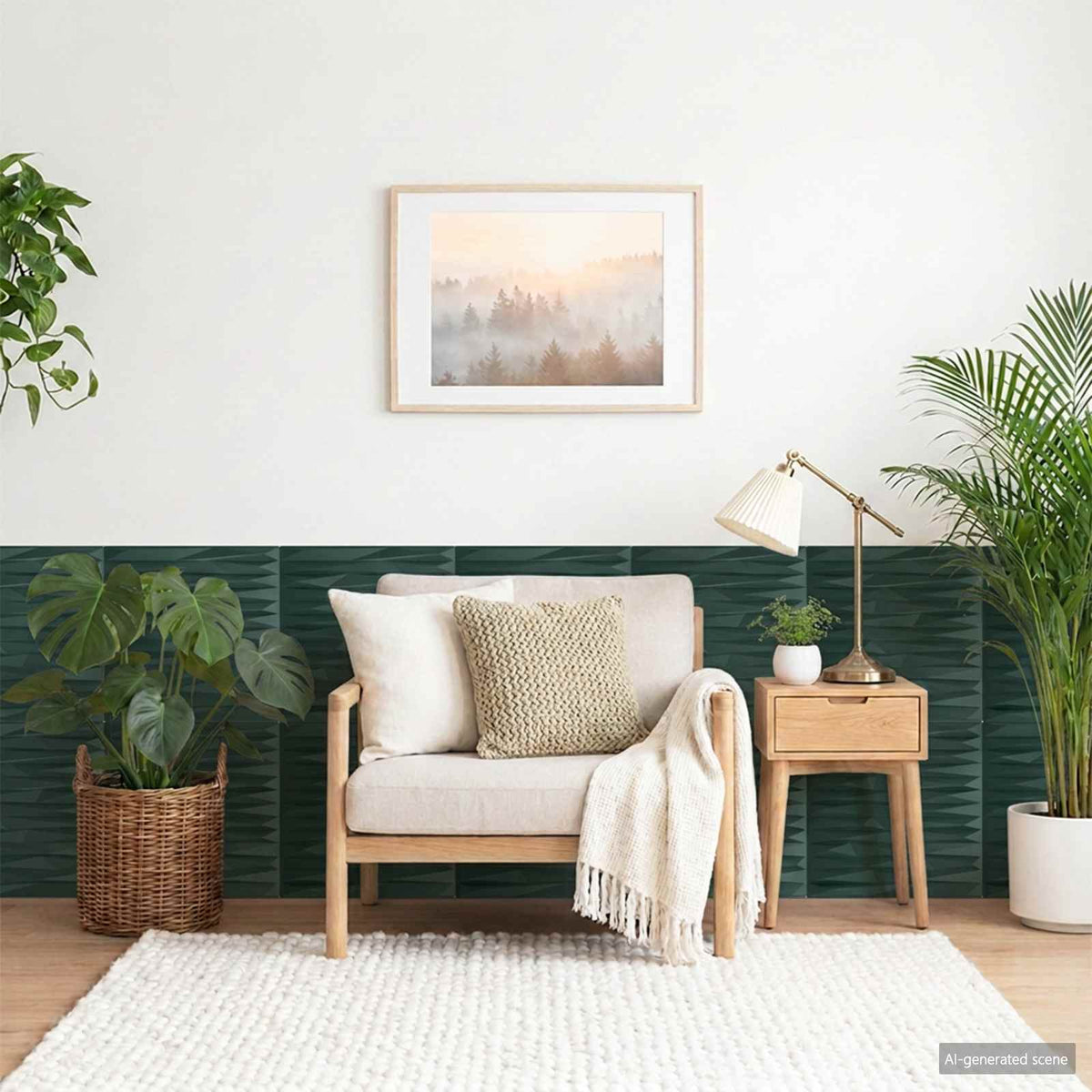 Wall Panels 50 x 50 cm XPS Foam 12 Amethyst beton–Stone green Stone green