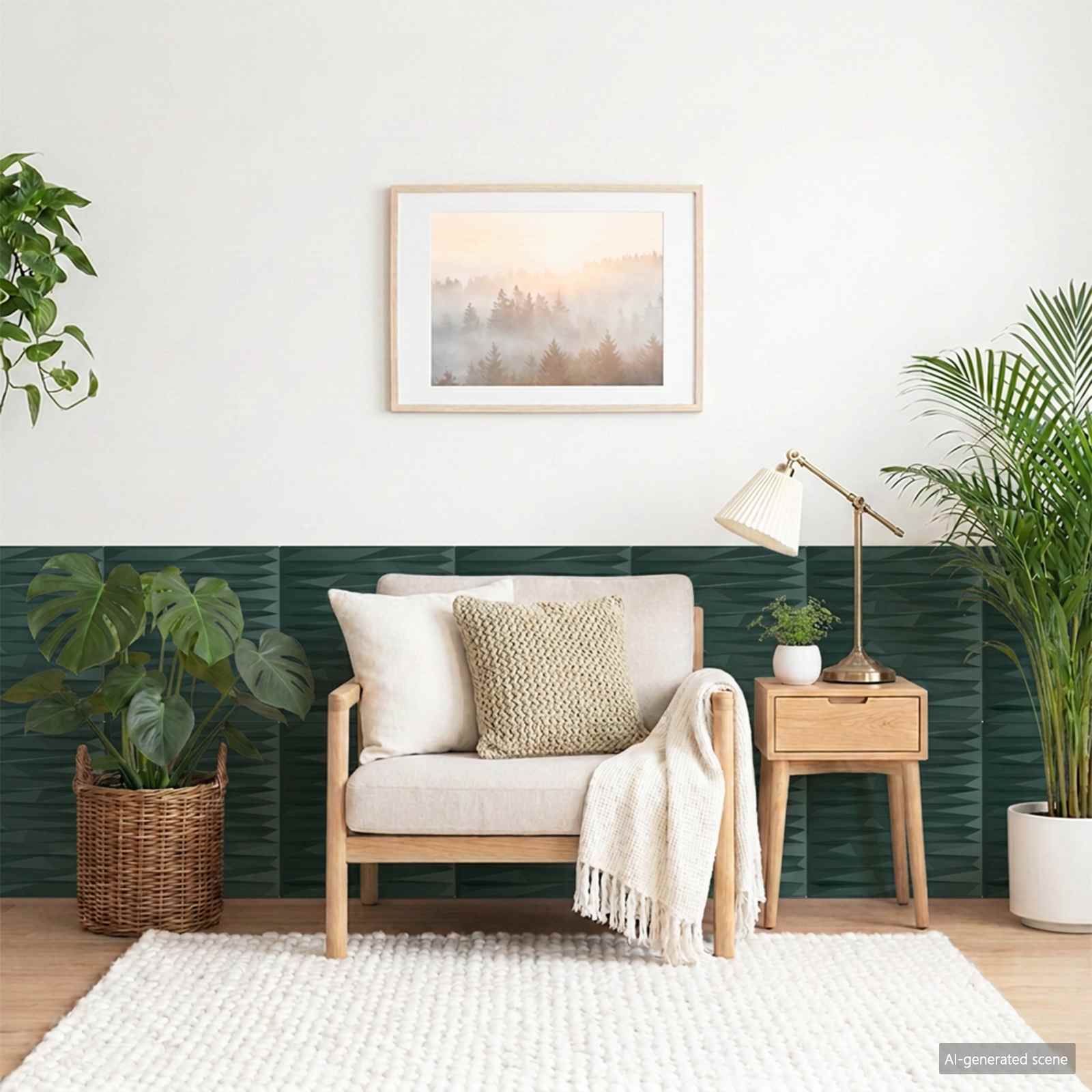 vidaXL Wall Panels 12 pcs 50 x 50 cm Stone Green XPS Foam 1