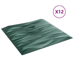 vidaXL Wall Panels 12 pcs 50 x 50 cm Stone Green XPS Foam 3