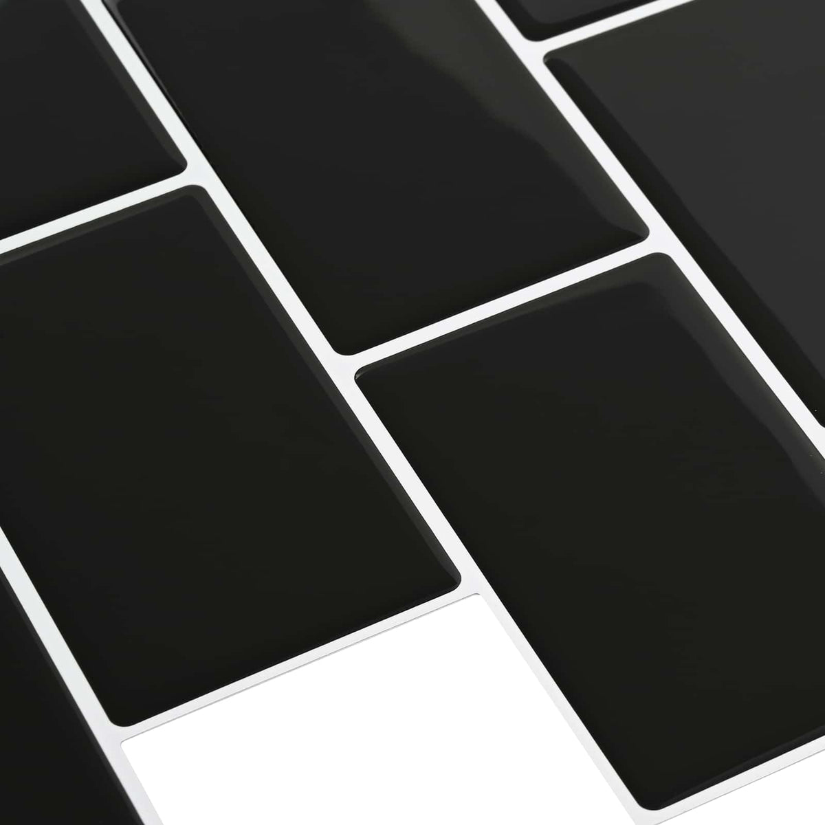 Subway Tile 30 x 30 cm Polyurethane and PET Black 50