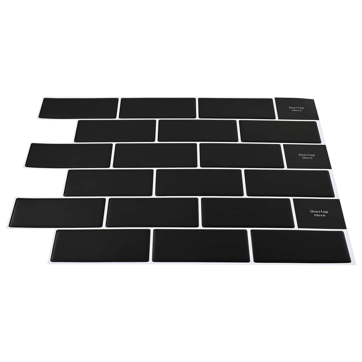 Subway Tile 30 x 30 cm Polyurethane and PET Black 50