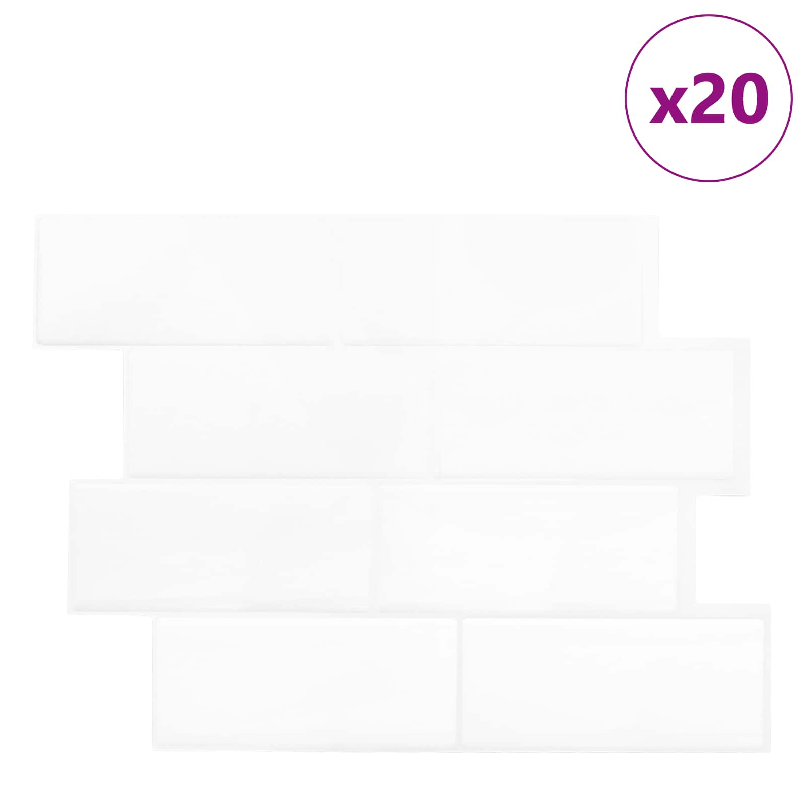 vidaXL Decorative Stickers 20 pcs White 29 x 21 cm 2