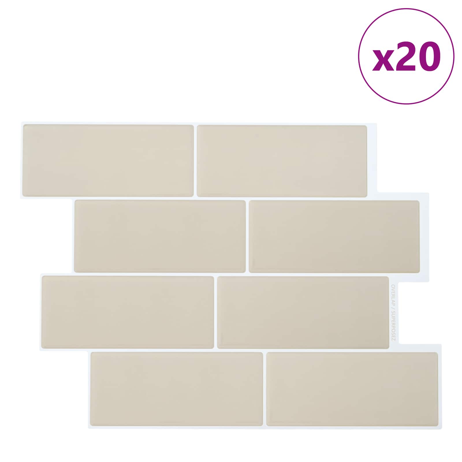 vidaXL Decorative Stickers 20 pcs Beige 29 x 21 cm 2