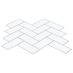 vidaXL Herringbone Tile 10 pcs White Grey 30 x 30 cm 3