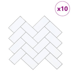 vidaXL Herringbone Tile 10 pcs White Grey 30 x 30 cm 2